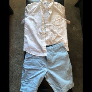 Polo shirts with baby blue shorts